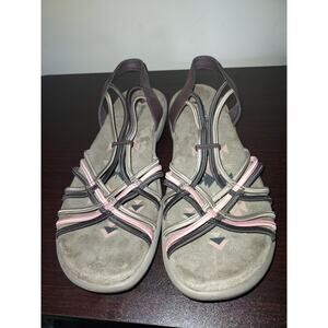 Skechers Women's Slingback Sandals 9 Skechers Reggae Slim – Slip Spliced Brown